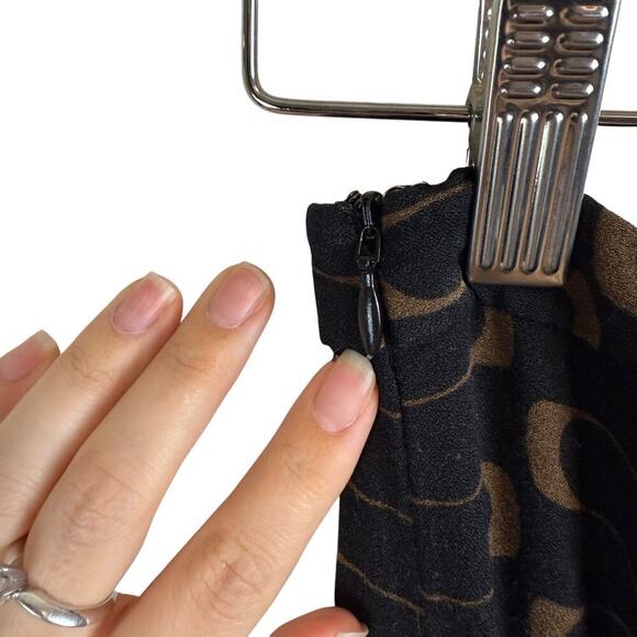 Reformation Noah Cropped Top & Pants Two Piece Set Linguini Print Black Brown 6 - Picture 14 of 16